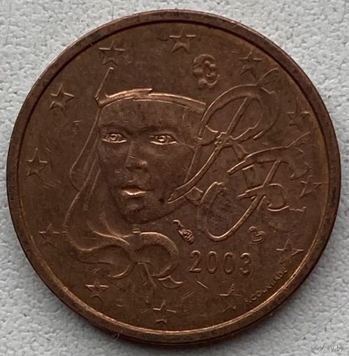 Франция 2 евроцента 2003 г.