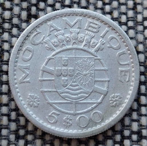 Португальский Мозамбик 5 эскудо 1960 года. Серебро! Сторгуй за свою цену, предложи обмен! Y