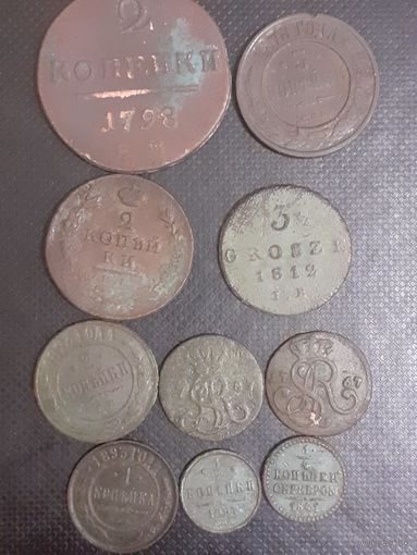 Монеты РИ и польша 10 шт.