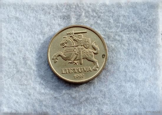Werty71 Литва 20 центов 1997 Погоня конь лошадь всадник