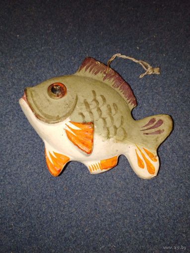 Ёлочная игрушка . Рыбка.  Не  стекло. СССР