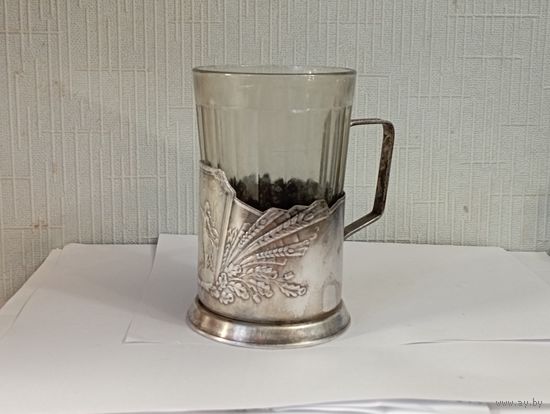 Мельхиоровый подстаканник "К звёздам".СССР.Клейма.