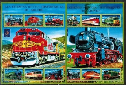 Гвинея. 2001. Транспорт. Железная дорога. Поезда. 2 блока