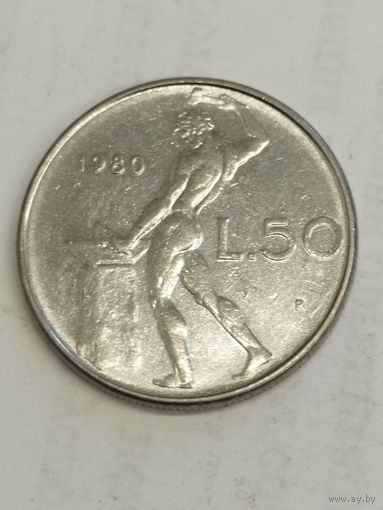 Италия 50 лир 1980