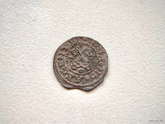 Шиллинг Вольный город Рига 1577 Прочекан