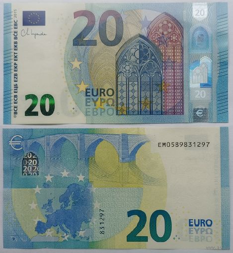 Европейский Союз. 20 евро (образца 2015 года, P22e, UNC)