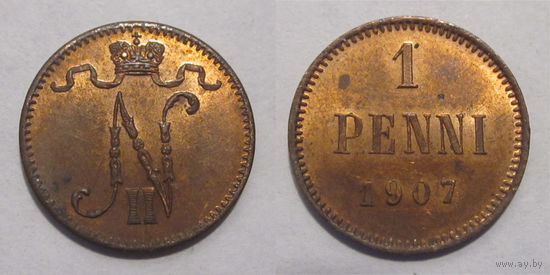 1 пенни 1907 UNC