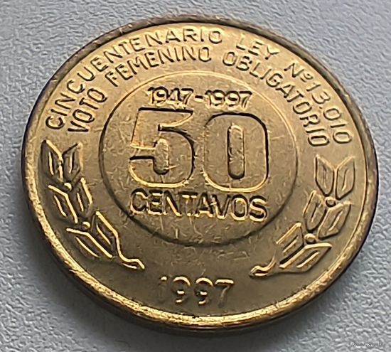 Аргентина 50 сентаво, 1997 50 лет правам женщин на голосование  3-4-15