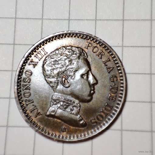 2 сентимо Испания 1904 г. Король Альфонсо 13.