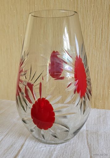 Ваза, цветное стекло, винтаж.