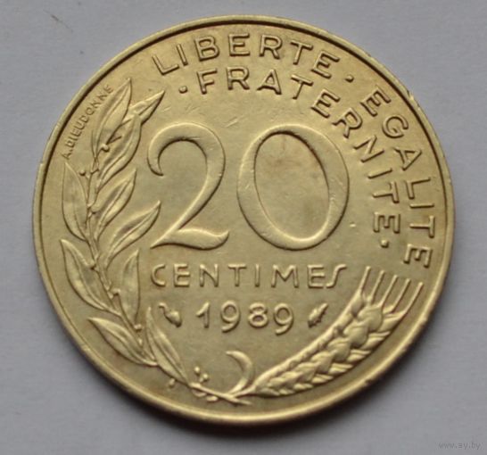 Франция, 20 сантимов 1989 г.