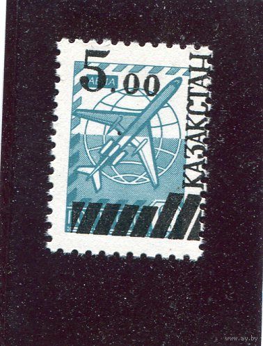 Казахстан. Надпечатка 5.00 на 6к.    1992 год