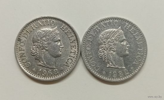 Швейцария 10 раппенов 1968 год.1986 год
