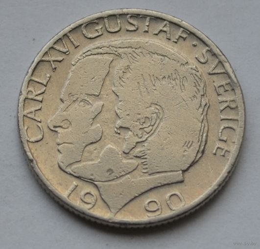Швеция, 1 крона 1990 г.