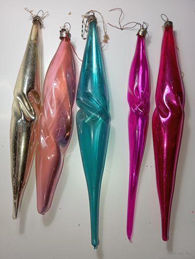 Ёлочная игрушка - Сосульки , СССР .