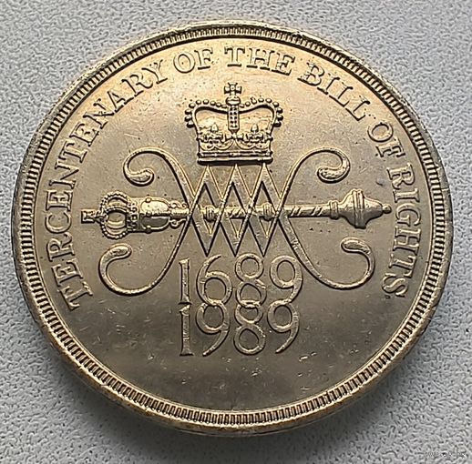 Великобритания 2 фунта, 1989 300 лет "Биллю о правах" Англии 4-3-17