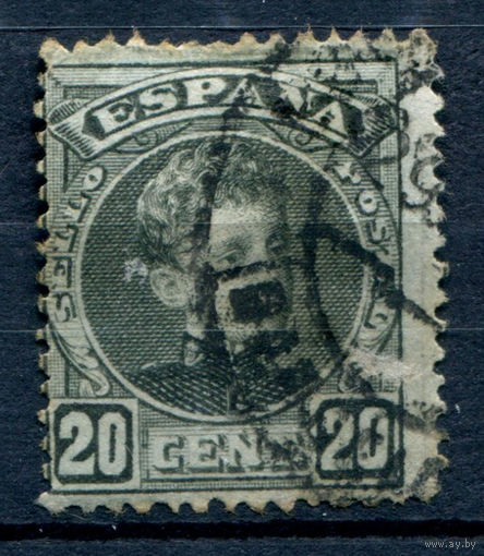 Испания (Королевство) - 1901г. - король Альфонсо XIII, 20 с - 1 марка - гашёная [Mi 210]. #1-Sp-7-A-1