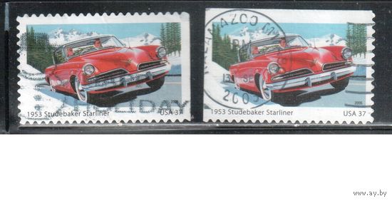 США-2005 (Мих.3959 BD+BE) , гаш., Автомобили , зубцовки