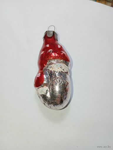 Ёлочная игрушка  Грибок СССР стекло .