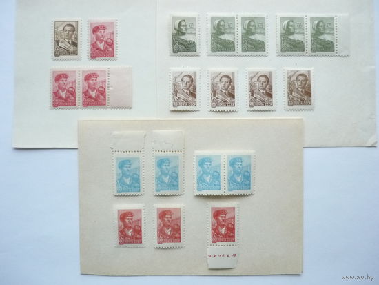 Серия марок и сцепки марок СССР 1958-60 гг.! Чистые (MNH **)! Стандартный выпуск. Металлография и офсет. Есть с полями и парные. Состояние.