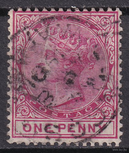 78.BrK. Великобритания. Колонии. Лагос. Виктория. Стандарт. 1P. 1884 г. Mi.#13.