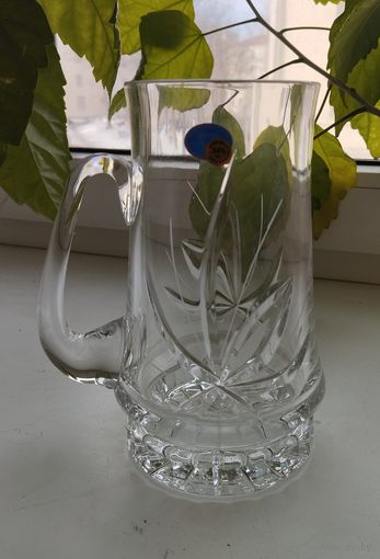 Кружка пивная (бокал), объём 800 мл. Нёман, хрусталь