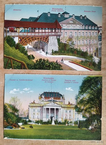 Импортная открытка. Виды г. Висбаден (Wiesbaden). Чистая. 2 шт. Цена за 1.