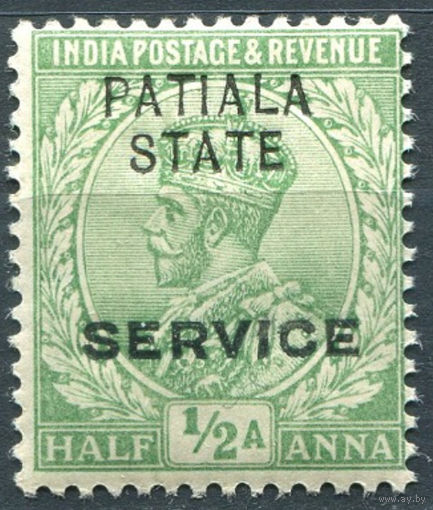 1913 Индия Patiala ** George V, служебная марка из серии (SG O36), Британские колонии