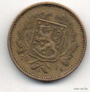 ФИНЛЯНДСКАЯ РЕСПУБЛИКА. 5 марок 1936 S. НЕЧАСТАЯ (470000)