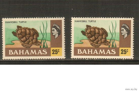Багамы-1976(Мих.404 х+у) , **  , Морская  Фауна, Черепаха