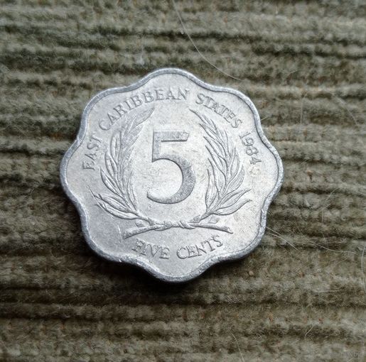 Werty71 Карибские острова 5 центов 1984 Елизавета 2 Карибы