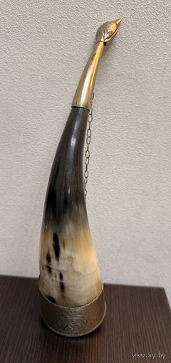 Советский винтажный рог для питья вина.