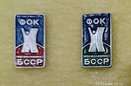Физкультурно-оздоровительный комплекс Минжилкомхоз БССР, 2 значка, лег. мет.