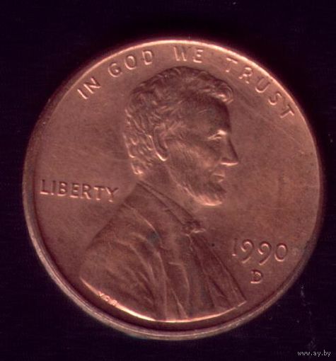 1 цент 1990 год D США
