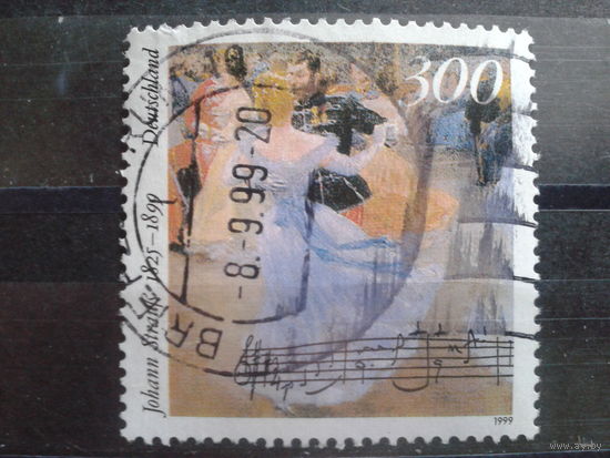 Германия 1999 Бал в Вене, живопись, к 100-летию смерти композитора Михель-3,0 евро гаш.