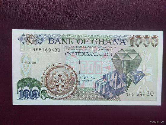 Гана 1000 седи 2003 UNC