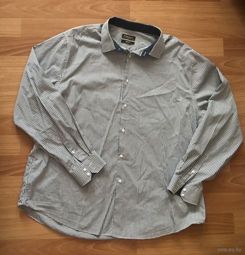 Рубашка синяя в клетку мужская