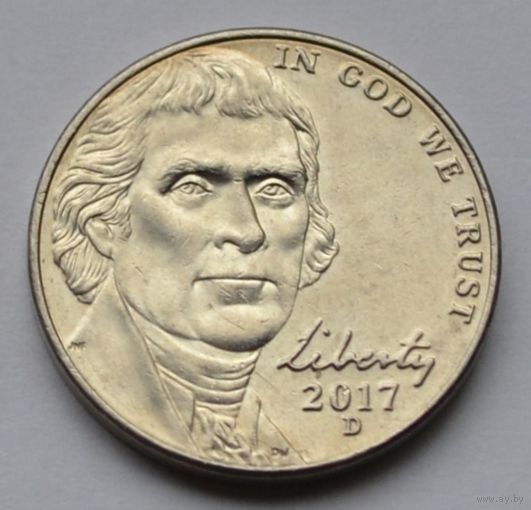 США, 5 центов 2017 г. D