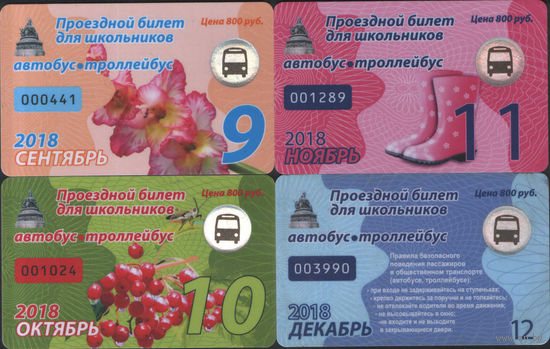 Проездой билет для школьников Великого Новгорода - 4 шт.