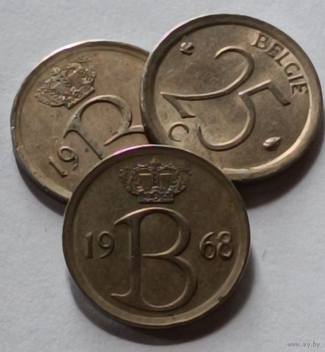 Бельгия. 25 сантимов 1968 года.