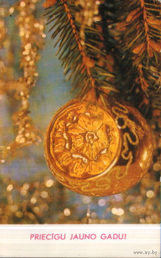 Подписанная открытка 1973г. Латвийская ССР "С Новым годом! Еловая ветка" фото Г. Манзурова