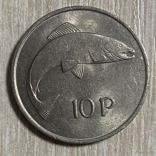 Монета Ирландия 10 пенсов 1969год Атлантический лосось