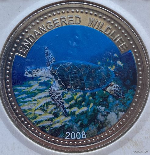 Палау 1 доллар 2008 г. Вымирающие виды. Бисса (Eretmochelys imbricata)