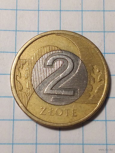 2 злотых Польша 2009 год.