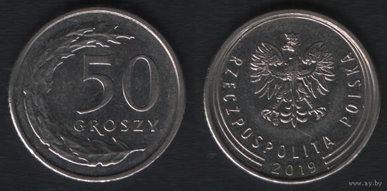 Польша y973 50 грош 2019 год (mw) (обращ) стар.тип не магнит (_alb2