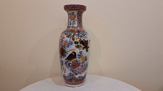 Ваза напольная золочение ручная роспись  клуазонне Ming Dynastie старый (настоящий) Китай ХХ век.