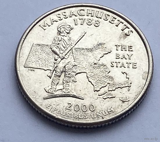 25 центов 2000 г. Массачусетс, США