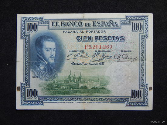 Испания 100 песет 1925г.