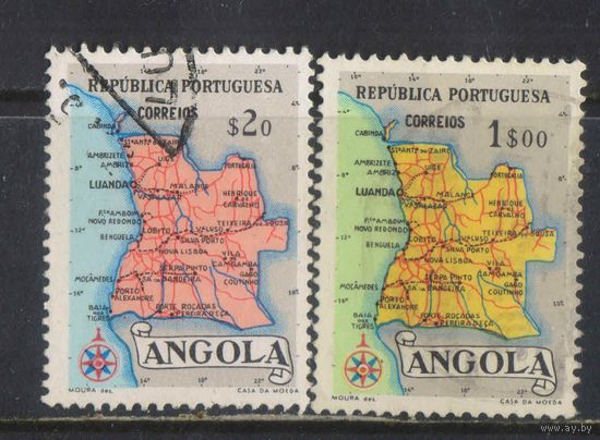 Португалия Заморская провинция Ангола 1955 Карта Стандарт #393,395