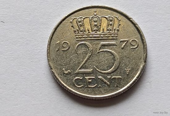 Нидерланды. 25 центов 1979 года.